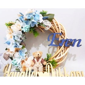 Resim 2019 Model Ayıcıklı Çelenk Bebek Odası Kapı Süsü Çok Renkli 