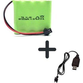 Resim Tnl 4.8v 1800mah Oyuncak Araba Pili + Usb Şarj Cihazı. 