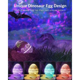 Resim Ergin Group Kumandalı Dinozor Bluetooth Hoparlör Müzik Masa ve Gece Lambası Galaxy LED Projektör Işık Dinazor Yumurtası 