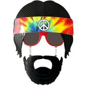 Resim Go İthalat Siyah Saçlı Bandana Tasarımlı Hippi Parti Gözlüğü 26x18 cm (5263) 