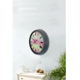 Resim Bahat Salon Ofis Duvar Saati Gri Alüminyum Çerçeve 40 cm 
