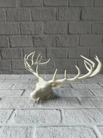 Resim Dekoratif Geyik Başı Heykel 25 cm Modern Minimal Tasarım 