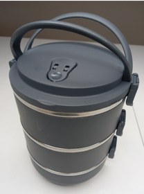 Resim BERMİRA Home Collection Freshbox 3 Katlı Yemek Termosu Sefer Tası - Gri 