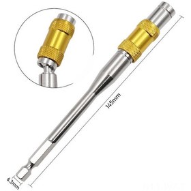 Resim Wezone 145mm Uzunlukta Otomatik Kilitlemeli Altıgen Saplı Elektrikli Tornavida Uzatma Kolu - Hızlı Takım/değişim Fonksiyonlu Gümüş-sarı 