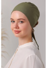 Resim Melodi Scarf Dikişli Bone Haki Haki 