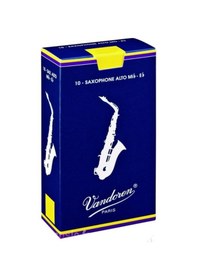 Resim Vandoren Sr2125 Traditional Mavi Kutu Alto Saksafon Kamışı No: 2.5 Orta Seviye - 10'lu Paket Esnek Üfleme Tepkisi, Tutarlı Kalite Ve Zengin Harmonikler 