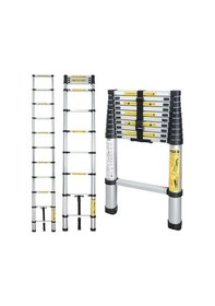 Resim 2,6 Mt Paslanmaz Teleskopik Merdiven - 9 Basamak 100 Cm'ye Kadar 