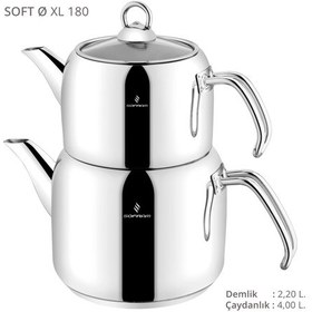 Resim Sofram Soft Xl Aile Boy Çaydanlık Takımı Gümüş 