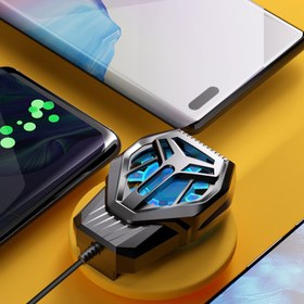 Resim Mobil Telefon Soğutucu Şarj Edilebilir Soğutma Fanı Oyun Oynarken Video İzlerken LED Işıkla, iPhone/Google/Samsung/OPPO ile Uyumlu 
