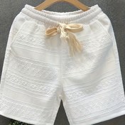 Resim Erkekler için rahat bağcıklı şortlar, nefes alabilen polyester karışımı, yaz gezileri ve yürüyüşler için ideal 