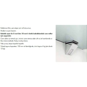 Resim ITALIANA FERRAMENTA 2 Adet Kalabrone Mini Etajer, 5-10 mm Ayarlı Cam Raf Tutucu, Duvar tipi cam raf tutucu, Krom 