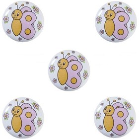 Resim 5 Adet Tomurcuk Porselen Düğme Kelebek Çocuk Odası Mobilya Kulp 