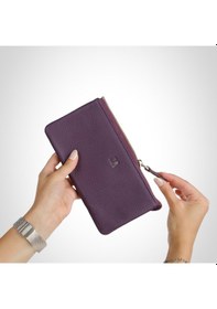 Resim Mft Leather Hakiki Deri Kadın Cüzdan Çanta Almeda 5463 Flother Mat Mor 