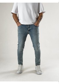 Resim Cocopelli Slim Fit Taşlanmış Mavi Erkek Kot Pantolon Coc2718 Mavi 