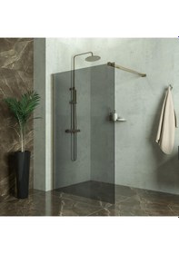 Resim Tekno Duş Bronze Tetra 6mm Füme Cam Seperatör Duşakabin Füme 