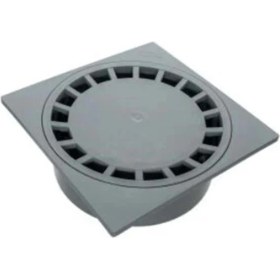 Resim Beyco Çamur Kovalı Yer Süzgeci 25 x 25 cm - Ø 100 Lük Alttan Çıkış Yer Sifonu Yuvarlak Kapak 