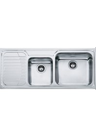 Resim Franke Galassia Gax 621 Sol Damlalıklı 2 Gözlü Paslanmaz Çelik Mutfak Eviyesi 50x116cm Inox 