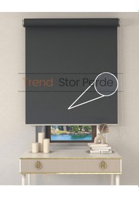 Resim Gri Stor Etek Dilimli Zebra Stor Güneşlik Perde Kırık Gri 