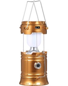 Resim Neevoyu Taşınabilir Solar Şarjlı Led Kamp Feneri - Açılır Kapanır Acil Durum Işığı Altın 