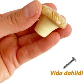 Resim Glaswen Sert Plastik Mantar Düğme Kulp Kayın Dolap Mobilya Mutfak Dolabı Çekmece Kapak Kulpu Kulbu 