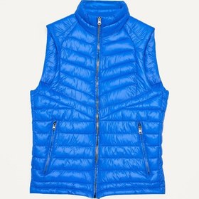 Resim Tudors Erkek Standart Fit Dik Yaka Cepli Fermuarlı Saks Mavi Şişme Yelek-32597 Saks Mavi 