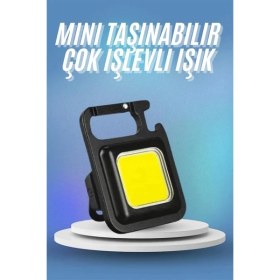 Resim Kont Işıldak USB Şarjlı Cep El Feneri Taşınabilir Mini LED Işık Çok Fonksiyonlu 