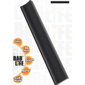 Resim Bablife Inci Alüminyum 96MM Mat Siyah Lüks Çekmece Dolap Mobilya Vestiyer Kulpları 
