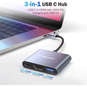 Resim Lemorele Type-C Girişli 3'ü 1'Arada HDMI 4K+Pd 100W+Usb 3.0 5Gbps.Çeviri Adaptör Ce Lisanslı Orjinal 