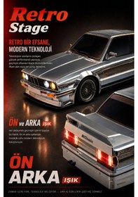 Resim 1/16 4wd 50 Km Hızlı E30 Rc Drift Uzaktan Kumandalı Yedek Lastikli Oyuncak Drift Araba Gri 