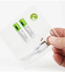 Resim Type-C Şarjlı 800MWH 1.5V Şarj Edilebilir 2'li AAA İnce Pil - Lityum Iyon Batarya 