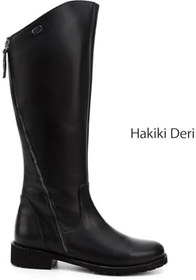 Resim GÖNDERİR Kadın Çift Fermuarlı Kauçuk Taban Hakiki Deri Çizme GKZC13444556 
