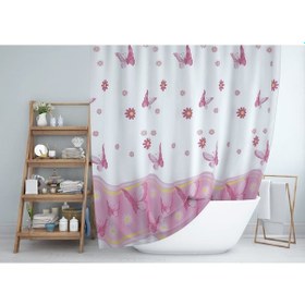 Resim Zethome Jackline Banyo Duş Perdesi 6020 Tek Kanat Pembe 1X180X200 Çok Renkli 