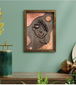 Resim Bk Home Minimalist Woman Tasarımlı Doğal Masif Ahşap Çerçeveli Ta (551089867) 