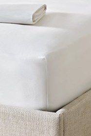 Resim Savoy 400 Tel Mısır Pamuklu Lastikli Çarşaf - Beyaz / Süper King 180 x 200 x 34 cm 