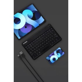 Resim Torima Tmk-08 Siyah Kablosuz Bluetooth Klavye Mouse Seti 