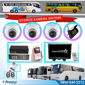 Resim Otobüsler için Kayıtlı 4 Kameralı 320 GB Harddiskli Kamera Seti 