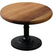 Resim Suntek Ahşap Yuvarlak Yüksek Ayak Tepsisi Yeni Eve Taşınma 