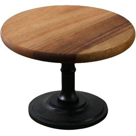 Resim Suntek Ahşap Yuvarlak Yüksek Ayak Tepsisi Yeni Eve Taşınma 