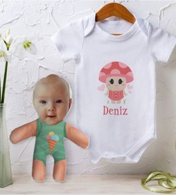 Resim Bitmeyenkartus Bk Kids Kişiye Özel Fotoğraflı Bebek Yastık Ve Bebek Body Zıbın H (550906077) Çok Renkli 