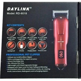 Resim Daylink RD-6018 Profesyonel Tıraş Makinesi Kablosuz Kullanım Kırmızı ve Altın Renk Seçenekleri 