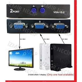 Resim Vga Switch Çoklayıcı Splitter Ekran Çoklama Monitör Kamera Tv Dvr 