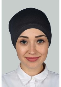 Resim Altobeh Hazır Pratik Geçmeli Lastikli Tesettür Bone - Füme 