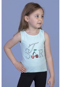 Resim Toontoy Kids Kız Çocuk Kiraz Nakışlı Atlet Mint Yeşili 