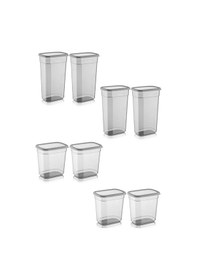 Resim 8'li Mega Set Elina Dikdörtgen Deterjan Saklama Kabı Tablet Deterjan Saklama Kutusu 4x 3,2 Lt-2 Lt 