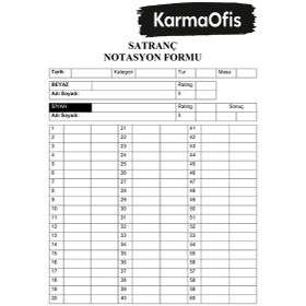 Resim Satranç Notasyonlu Sekreterlik Seti 17x24 Cm 50 Sayfa Hamle Kayıt Formu Turuncu 