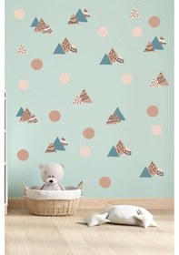 Resim İskandival Dağlar Serisi 115 adet Duvar Çocuk Odası Sticker Dekorasyon 