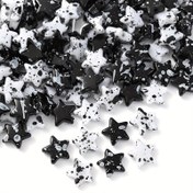 Resim 13mm Akrilik Yıldız Boncukları - Anahtarlıklar, Lanyardlar ve Takı Yapımı için Düzensiz DIY Boncukları - Beyaz ve Siyah Renklerde Yeni Gelen - El Sanatları için Sevimli Boncuklar 