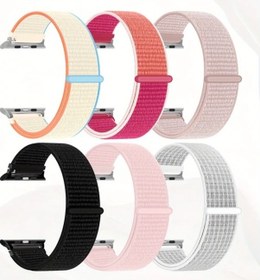 Resim Gateesat 6lı Nylon Spor Döngü Kayışı İwatch 38mm 40mm 41mm 42mm 44mm 45mm 46mm 49mm Kadın Ayarlanabilir Örgü Bant 