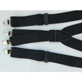 Resim Siyah Pantolon Askısı / Dört Klipsli Siyah 