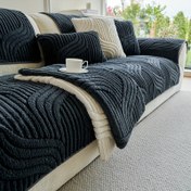 Resim 1 adet Bohem Tarzı Peluş Koltuk Örtüsü - Kaymaz, Evcil Hayvan Dostu Ev Koruma ve Dekor, Makine Yıkanabilir Polyester, Loveseat'den 4 Kişilik Koltuk'a Uygun, Bölümlü Koltuk Örtüsü|Rahat Ev Aksesuarı|Yumuşak Dokulu Dayanıklılık, Koltuk Örtüsü 